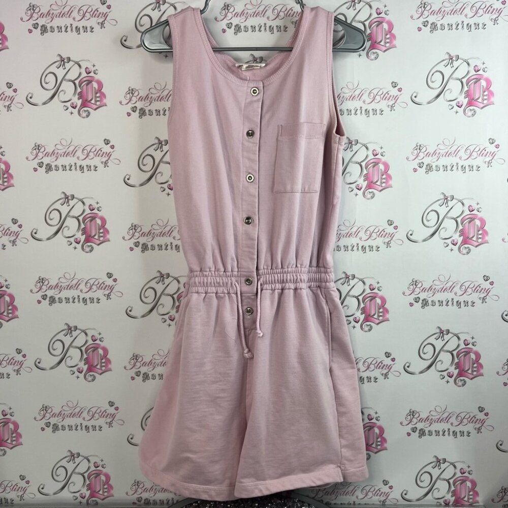 Jones New York Sport romper tank style with shorts tie up Light Purple pink